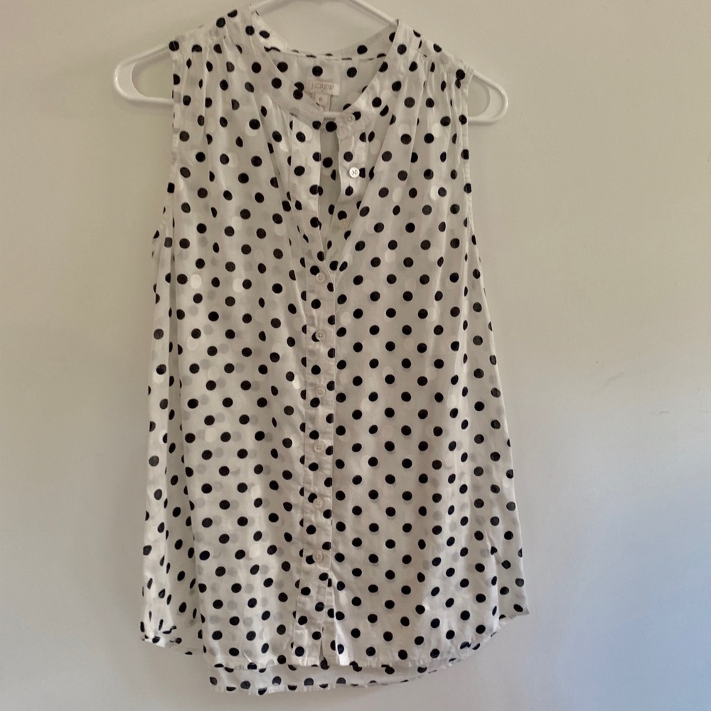 J. Crew Factory polka dot sleeveless shirt